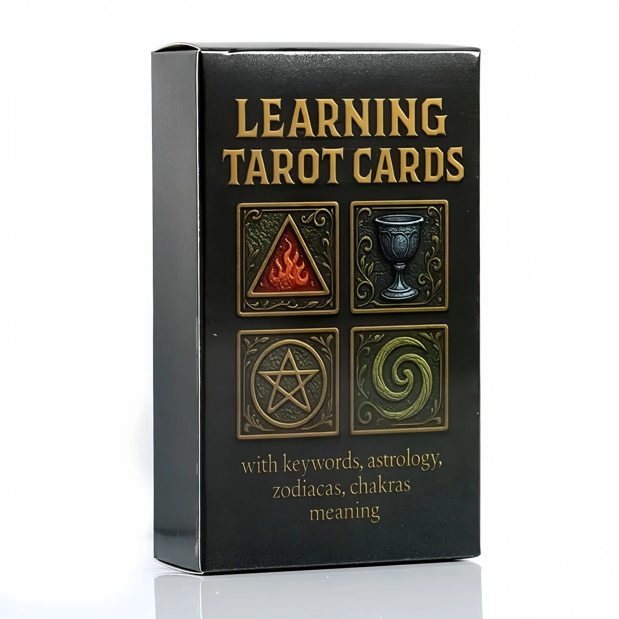 Learning Complete Tarot Deck for Beginners, Includes 78 Cards with Keyword Correspondence, Astrology, Zodiacs, Chakras, Ideal for Fortune-Telling and Divination Games