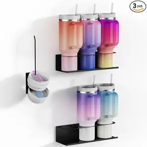 Magnetic Cup Holder for Stanley 30/40oz 2Pack Water Bottle Organizer for Refrigerator Tumbler Lid Organizer Stanley Cup Accessories Magnetic Cup Holder for Fridge Kitchen Cabinet