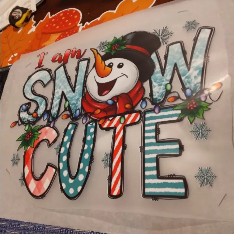 Merry Christmas Holiday "I am Snow Cute" Frosty Ready to Press DTF Heat Transfer