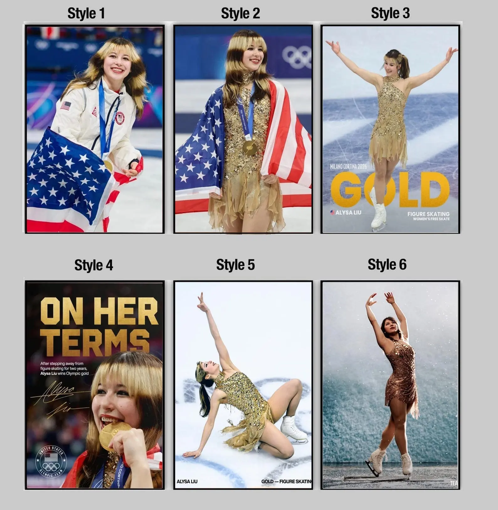 Alysa Liu Poster Unframed, 2026 Ice Skater Wall Art, Alysa Liu Skating Print, Sports Decor, Fan Gift, USA Female Skater Print, Modern Sport Print, Home Decor