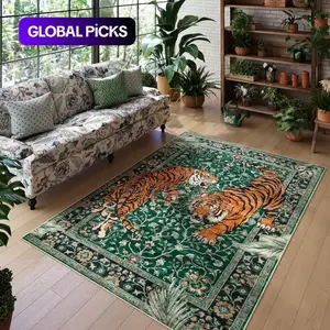 Tiger Pattern Area Rug, Animal Print Rug, 1 Count Non-slip Washable Floor Mat, Decorative Carpet for Home Living Room Bedroom Study Room Hotel #TOP PICKS