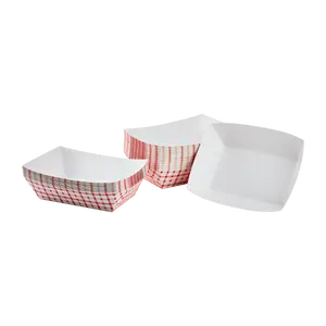 [500 ct] 5.0 lb Food Tray | Shepherd's Check Red Pattern