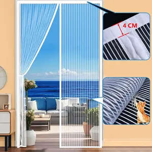 White magnetic door screen window mosquito net glass fiber gauze can be customized in size, mesh and insect proof, sturdy and durable