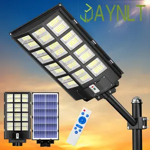 4800W High-Intensity LED Solar Street Light - Wireless Remote Control, Motion-Sensor, 100000LM, 33000mAh Cool White, Dusk-to-Dawn Auto-On/Off, Semi-Flush Mount, Lithium Battery, Installation Hardware Included for Yard, Pathway, Garage, Driveway garage