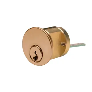 ILCO 7075 Rim Cylinder Lock - Grade 1 Mechanical Lock, 5-Pin, 1 1/8" Size, Kwikset-Compatible, KA2 Keyway, 03 Code, Bright Brass Finish