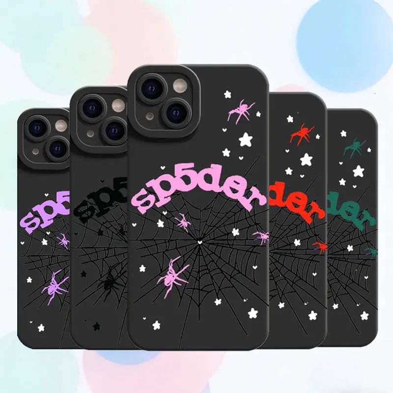 Dark Spider Web Design Black TPU Smartphone Casing & Cover for iPhone 11 12 13 14 Plus 15 16 E 17 Pro Max Air, Samsung S21 S22 S23 S24 S25 S26 Ultra Plus, Soft Full-Body Anti-Drop Protection Cellphone Device Accessory, Unique Creative Gift