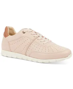 Barbour Women's Pink Leather Asha Sneakers