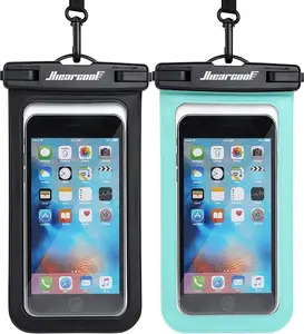 Hiearcool Waterproof Phone Pouch, IPX8 Waterproof Phone Case for Iphone 17/16/15/14 Pro Max, Cell Phone Dry Bag for Beach & Cruise Essentials, Touch Screen, Lanyard Included, 2 Pack (Fits up to 8.9”)
