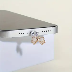 Cute Bowknot Design Dust Plug, 1 Count Fashionable Charging Port Protector, Phone Ornament, Mobile Phone Parts for iPhone & Type-C, Phone Accessories