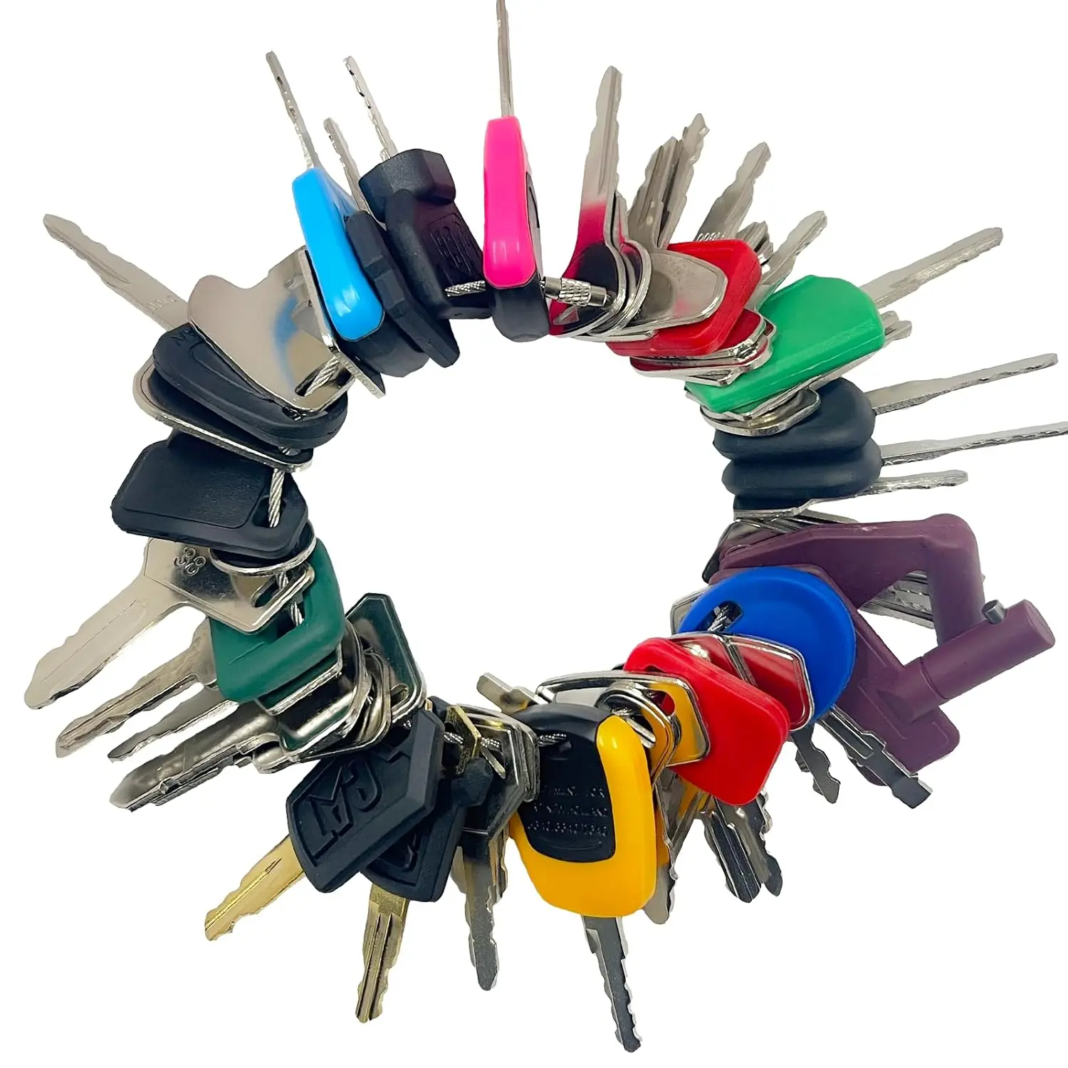 WAH LIN PARTS 50-Piece Heavy Equipment Ignition Keys Master Set Tools and Gadgets, Fits CAT, Case, John Deere, JCB, Hyster, JLG, Komatsu, Kubota, Yanmar, Takeuchi, New Holland, Volvo Locks for Construction Contractors,father'sdaygifts