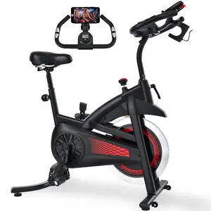 【HeavyDuty Exercise Equipment】Smart Home Fitness Excecise Bike with 300 lbs weight capacity，Smooth belt drive at <25dB，Easy to move and store.Adjustable height for 4.6ft–6.3ft,Perfect for apartments or home offices,Easy Assembly