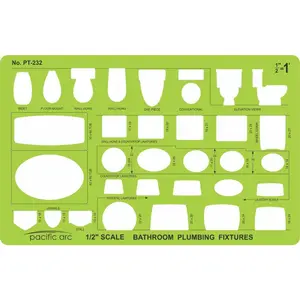 Pacific Arc, Architecture Template, Drawing aid stencil for professional or school work, for architects, draftsmen, and artists