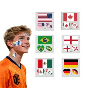 Temporary Tattoos for Sports Fans 48 Sheets, Waterproof Soccer Celebration Face Stickers, Body Decals for Parties Festivals Events, Quick Apply and Easy Removal