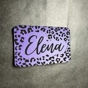 Purple Cheetah Velcro Name Patch