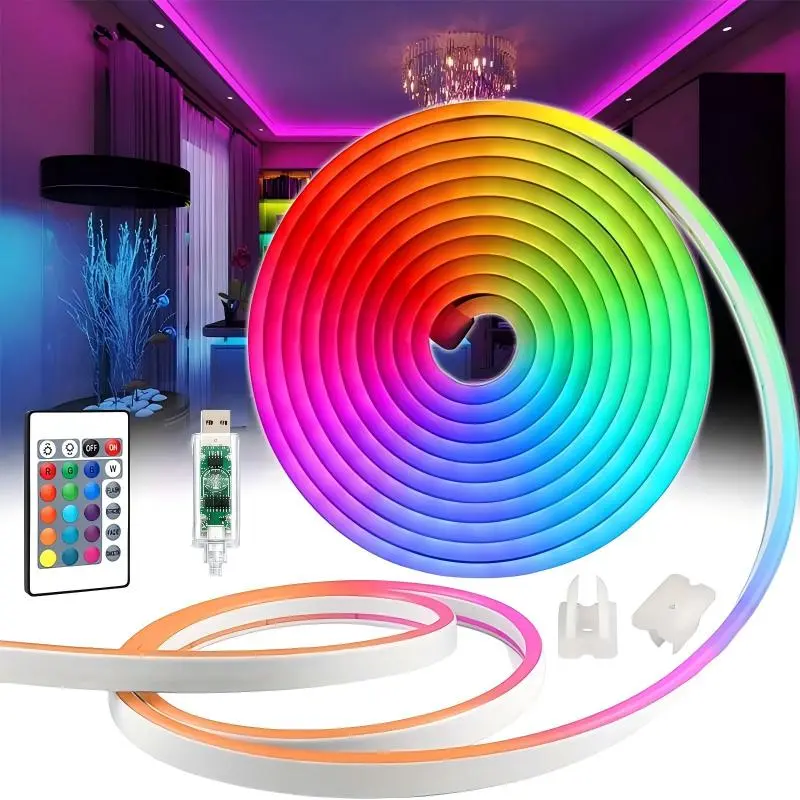 Led Strip Lights RGB Music Sync for Bedroom , Bluetooth Christmas Lights with Smart App ，Beat-Sync Ambient Led Strip and  Remote Control Indoor Lighting, for room decorating party decor