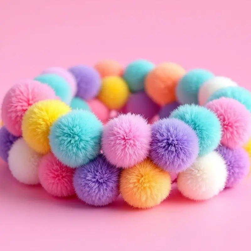 Suds N’ The Bucket Pup Co. Handmade Pom-Pom Dog Collar Custom Colors Patterns Optional Bells for Stylish Pet Accessories