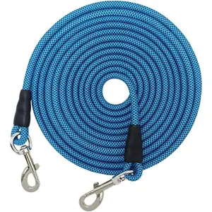 15FT 20FT 26FT 40FT 60FT 75FT Long Dog Tether, Tie Out Rope Dog Lead for Yard, Obedience Recall Training Outdoor Camping, Playing, Backyard Cord for Large Medium Dogs (15FT * 3/8")