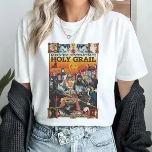 Monty Python And The Holy Grail King Arthur And Lancelot Men's T-Shirt Top