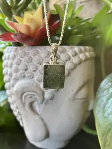 Authentic Moldavite Pendant with Necklace: A 4.5 grams genuine celestial gem, verified for authenticity. Embrace cosmic energies, deepen your spiritual connection, and leap to a transformation journey. Elevate your style and consciousness now.