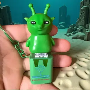 Alien Cat Haki Mini Voice-Activated Keychain, Funny Hanging Ornament, Trendy Toy for Students, Must-Have Item