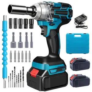 Electric Impact Wrench,450N.1 Set Cordless Electric Wrench, Brushless Wrench Socket Li-ion Battery Hand Drill Installation Power Tools for Home Maintenance and Projects, Work Equipment for Men, Construction Tools