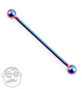 Rainbow PVD Stainless Steel Industrial Barbell