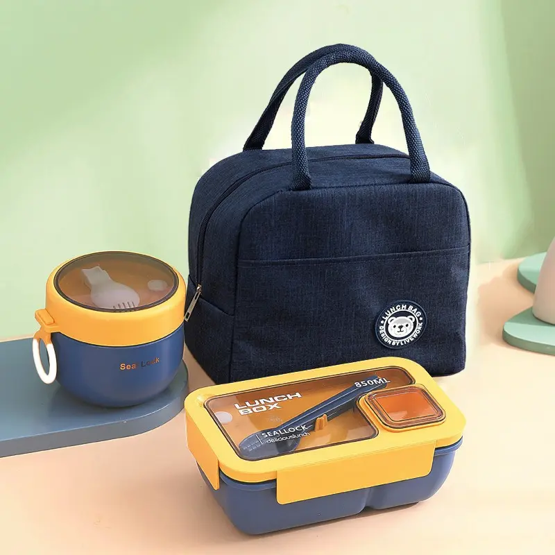 850ML Blue [Lunch Box+Cup+Bag]