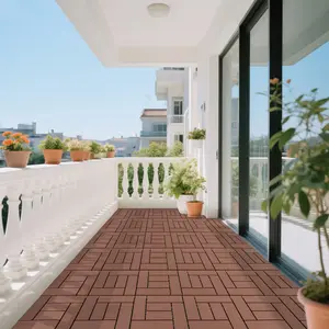 Zugelan Brown Interlocking HDPE Plastic Deck Tiles, 44-Pack 12"x12" Durable Waterproof All-Weather Flooring for Outdoor, Indoor Patio, Function": "All-Weather