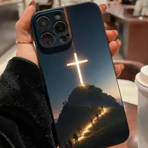 Cross Pattern Phone Case, Full Coverage Lens Phone Protective Cover, Phone Accessories Compatible with iPhone 11 12 13 14 15 16 Pro Max, Protector, Smartphone