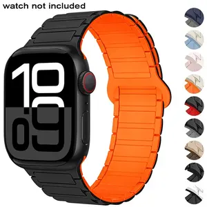 Magnetic Loop Strap Band, Silicone Bracelet, Smart Watch Strap for Apple Watch S10 42mm 46mm 49/45/44/42/41/40/38mm iWatch Series 10 9 8 7 6 5 4 3 SE Ultra 2, Wearable Accessories