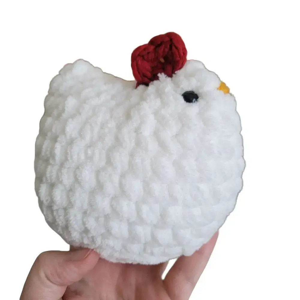 White Crochet Chunky Chicken, Handmade by Crafty Mama