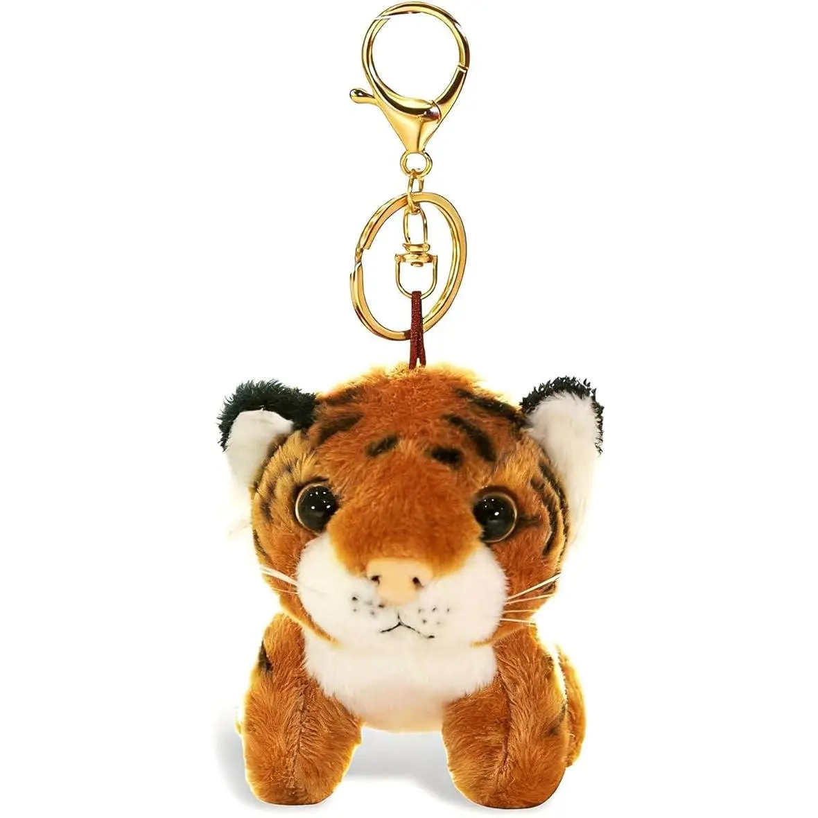 GleamJoy S Tiger Keychain Cute Tiger Plush Bag Charm Derpy Keychain Bengals Animal Accessories Bag Key Rings Jewelry Gift