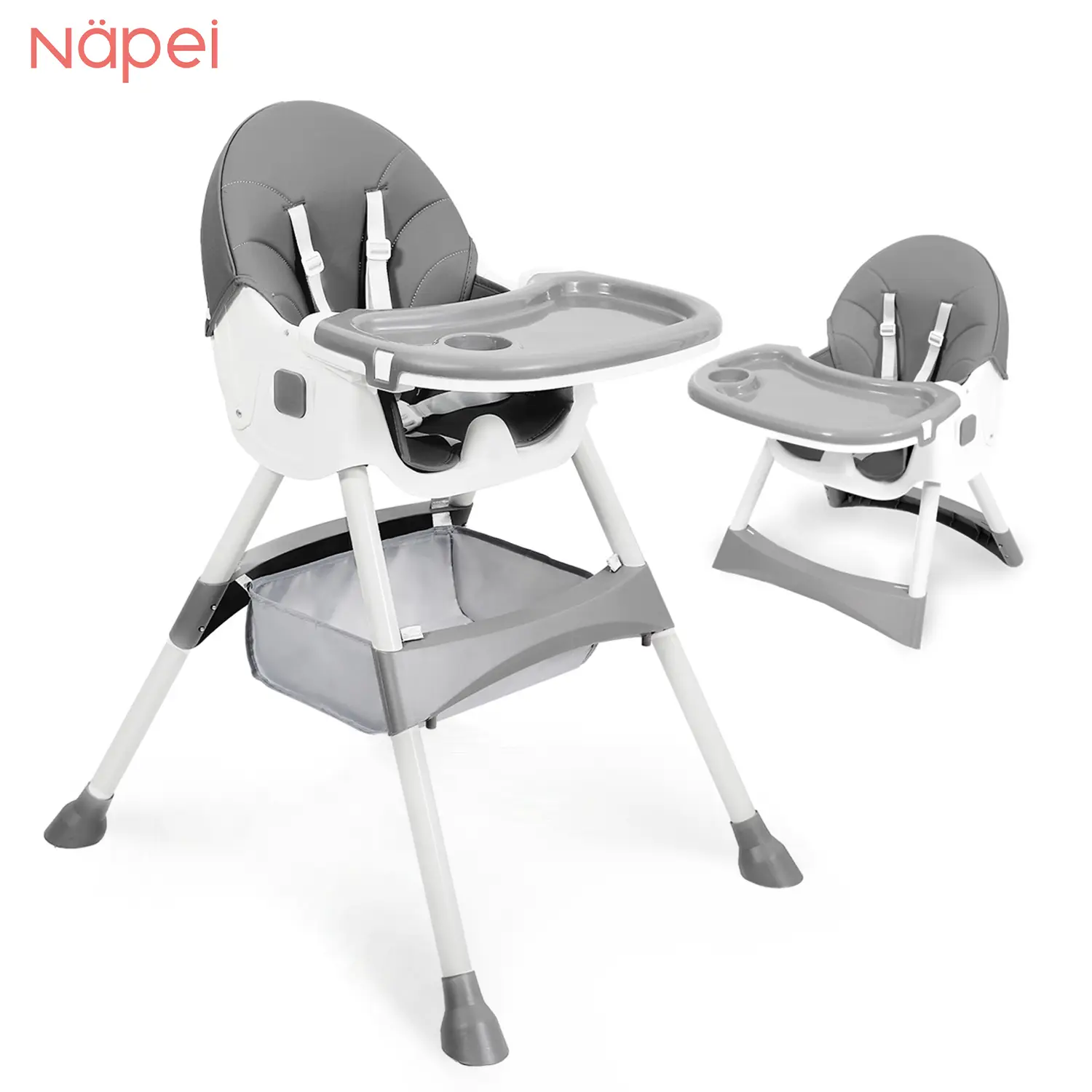Napei Baby High Chair 6 in 1 Convertible High Chair with 5-Point Safety Harness, Adjustable Dining Tray, Easy to Clean Surface, Robust Design