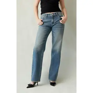 Pacsun Women's Jordyn Low Rise Straight Leg Jeans Medium Blue Tinted