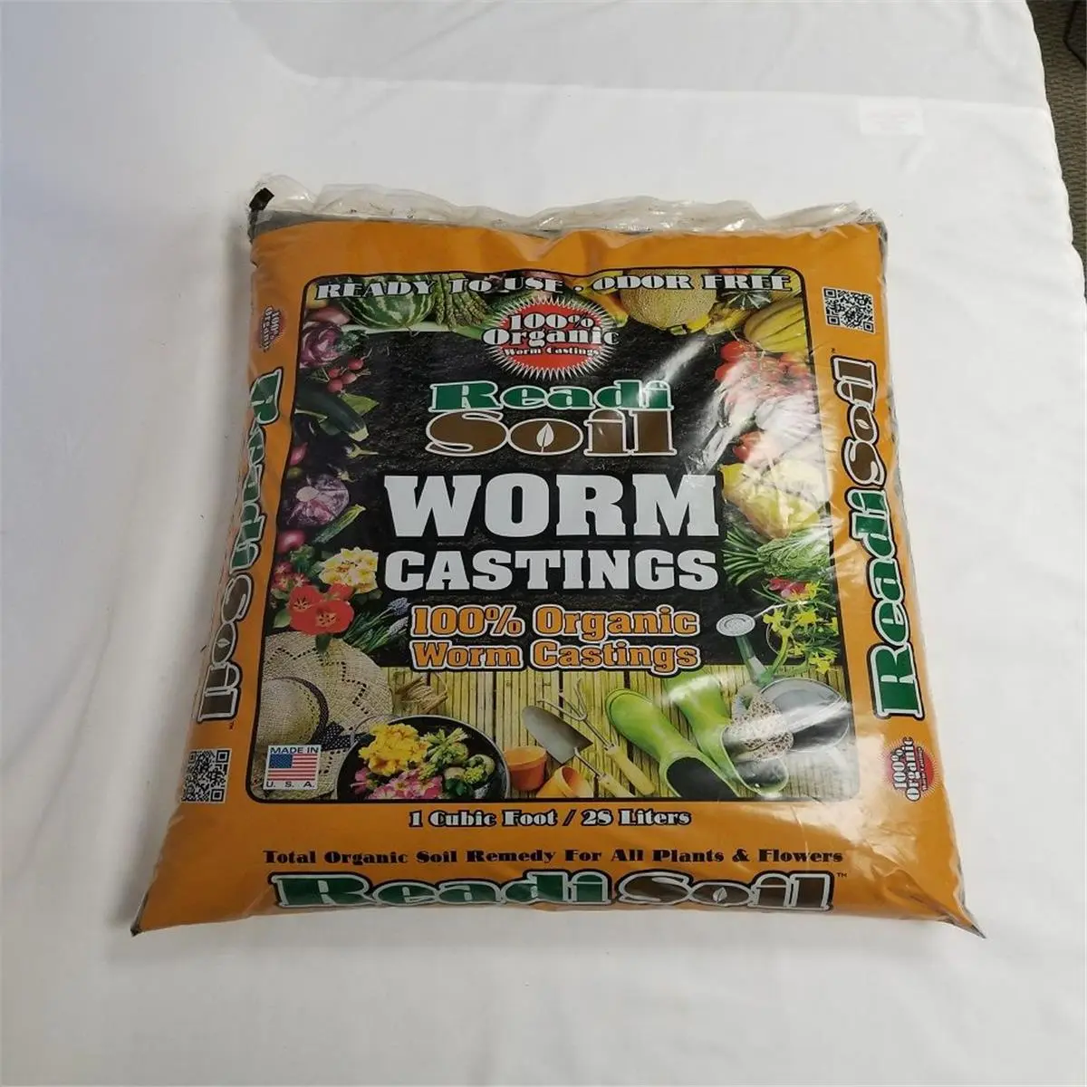 Readi Soil RSWC30 Plant-Safe 100% Organic Worm Castings with Peat Moss, 1 cu ft (22 lbs) Multi-Purpose Garden Soil for Home Improvement, 1 Cubic Foot