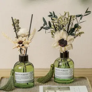 White Tea & Gardenia Reed Diffuser 150ml - Dry Flower Design, Long-lasting, Aroma Diffuser Oil