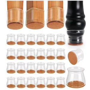 8/16/24Pcs Silicone Chair Leg Floor Protectors, Felt Furniture Pads for Hardwood Floors, Rubber Chair Leg Protectors for Hardwood Floors, Chair Leg Caps Chair Leg Covers for Wooden Floors
