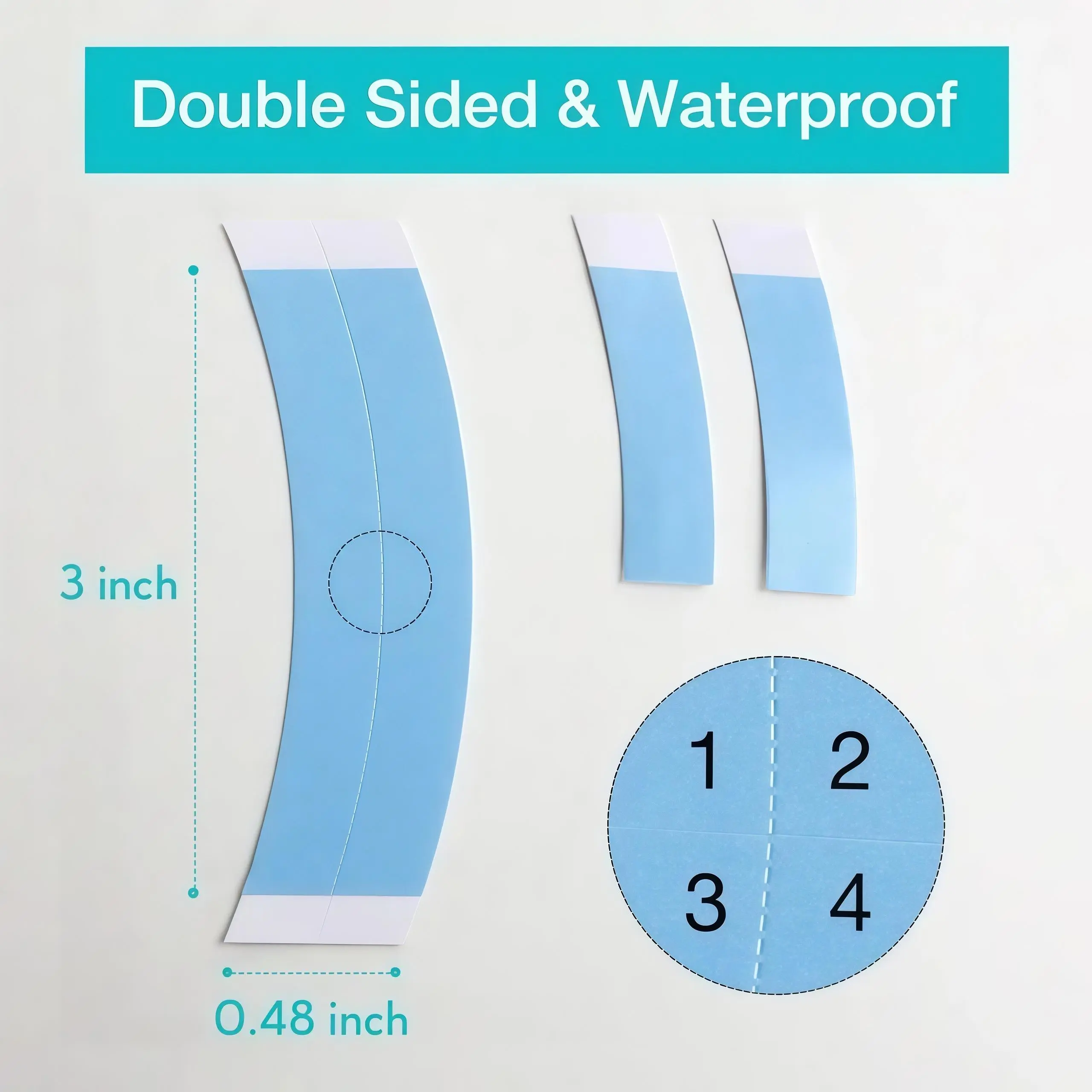 Wig Blue Film, Wig Double sided Adhesive, Replacement Biological Adhesive, Weaving Hair Fixing Film, Non marking Wig Tape, Comes with Tear Line Wig Film Easy to Tear, Waterproof and Sweatproof, Non adhesive and No residue