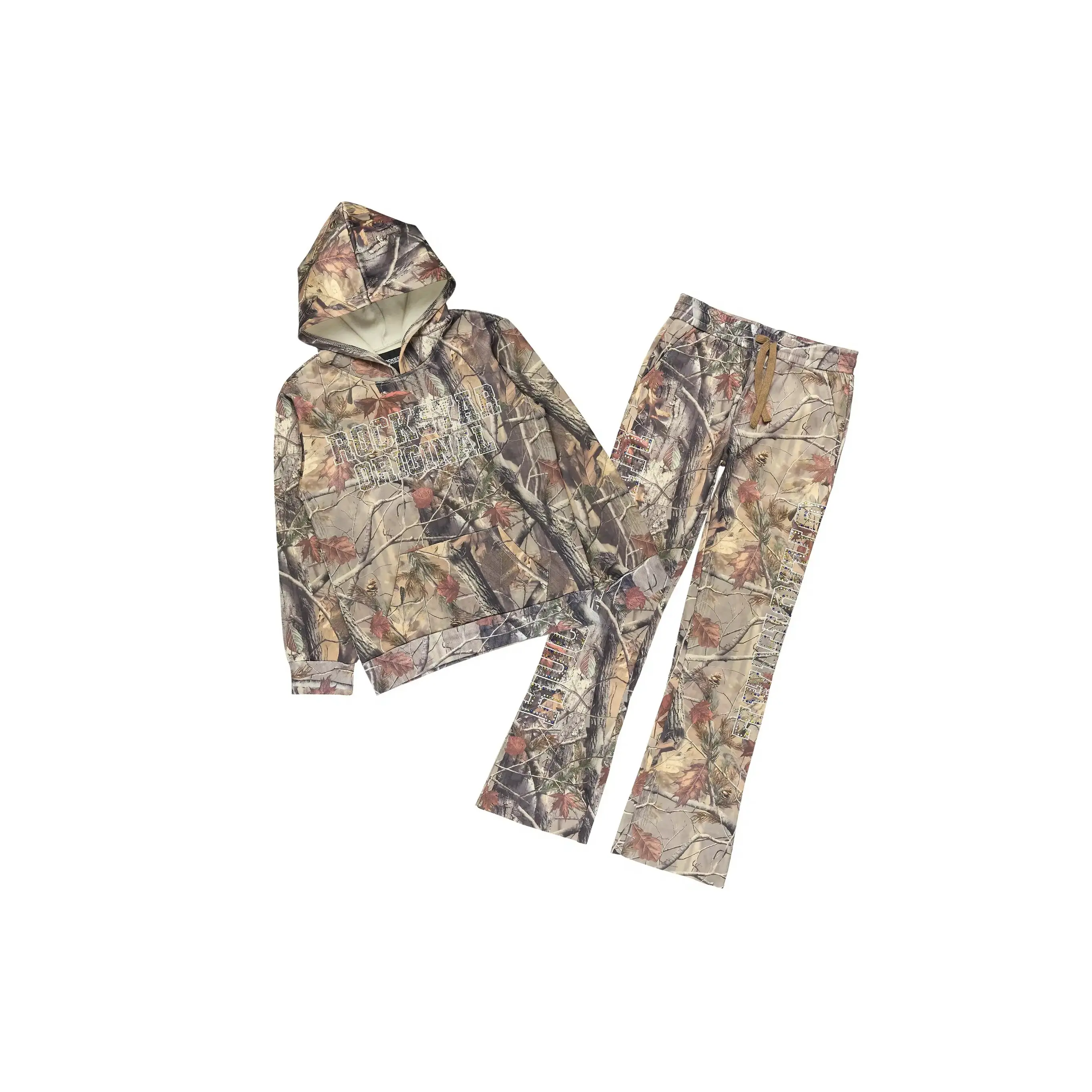 Boys Quianno Tree Camo Rhinestone Stacked Track Set