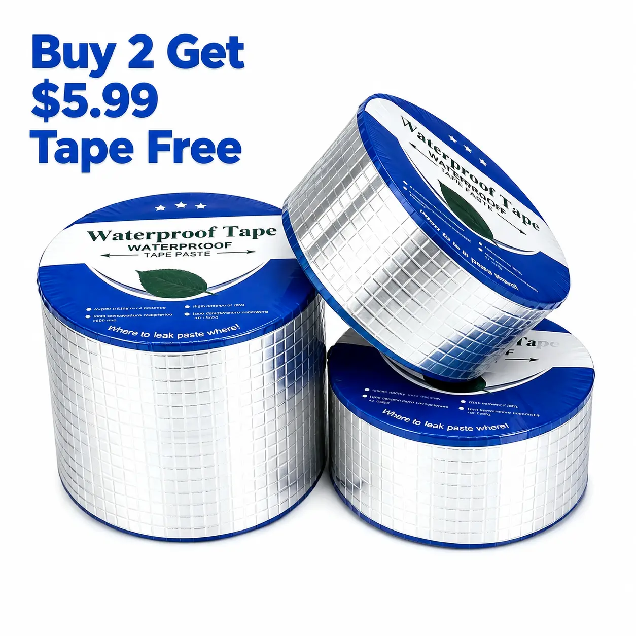 Waterproof Repair Tape, Heavy Duty Leak Seal Tape for Roof, Pipe, Wall & Home Fixes | Strong Adhesive Waterproof Patch Tape