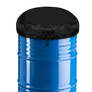 55 Gallon Drum Lid Cover, Waterproof Lid Cover for 55 Gallon Drum with Adjustable Drawstring Fits Most Water Barrel and Trash Can(1 Pack)