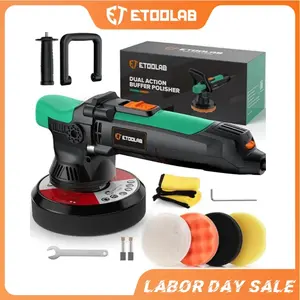 【ShinePol】Car Buffer Polisher Kit, ETOOLAB 6 Inch Dual Action Polisher with 6 Variable Speeds,12MM Orbital Buffer Polisher, Orbital Buffer Polisher for Car Detailing, Waxing, Scratch Removing，Heavy Duty