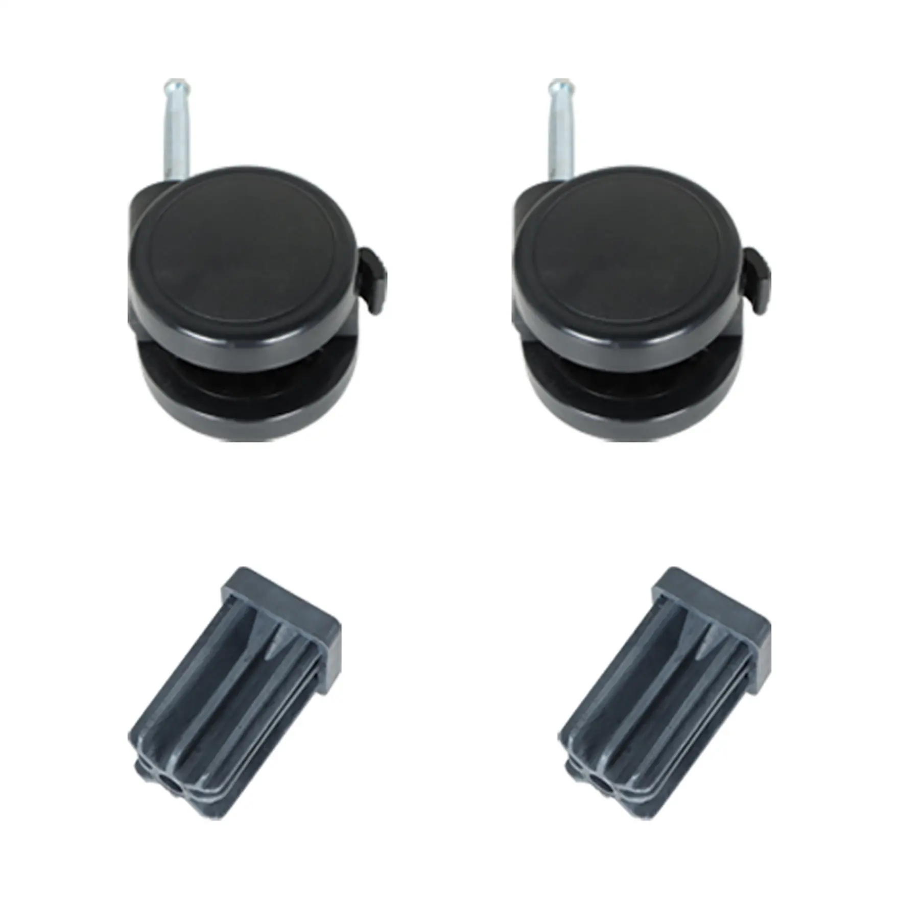2-Set Plastic Smooth-Rolling Locking Caster Wheels, Barbecue Accessories for Gas Grills, Compatible with Genesis, Summit, Silver, Spirit Models, 2 Caster Wheel Gas Grills