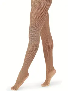 Women's Elegant Fishnet Stocking Socks, High Stretch Seamless Fit, Plain Color, Hand Washable, Suitable for Party and Daily Wear