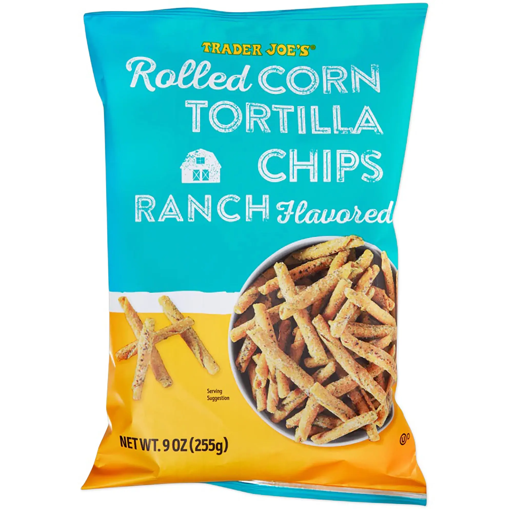 Trader Joe's Ranch Flavored Rolled Corn Tortilla Chips, Snacks, 9 oz.