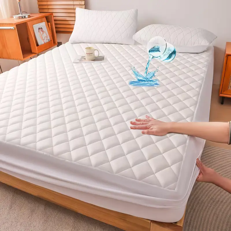 Waterproof Mattress Protector Set (2-3 Pieces) with 16in 360° Deep Pockets - Diamond Quilted, Soft, Noiseless, Non-Slip, Machine Washable, Breathable Mattress Cover - Fits Twin, Full (3piece-full 53.94), Queen, King Beds for Dormitories, Hotel Rooms