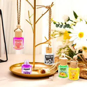 Hanging Car Air Freshener Scent Diffuser - 8ML Natural Fragrance, Fruit Juicy & Floral Perfume, 10 Scents for Car Use & Gifting