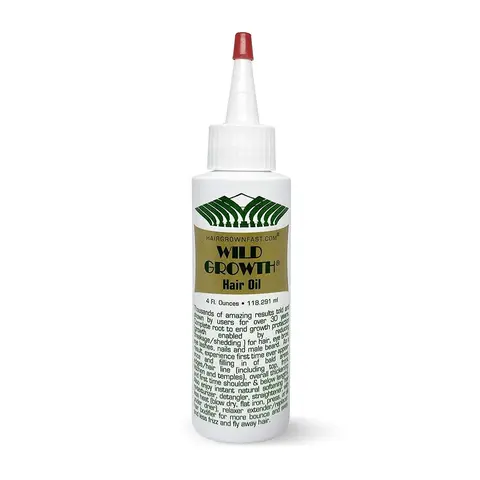 Wild Growth Hair Oil - 4oz/118.291ml by Wild Growth Root Enhancer Thickening Regrowth Formula Thicker Stronger Hair Strengthens Hair, Haircare, Scalp Growth Oil