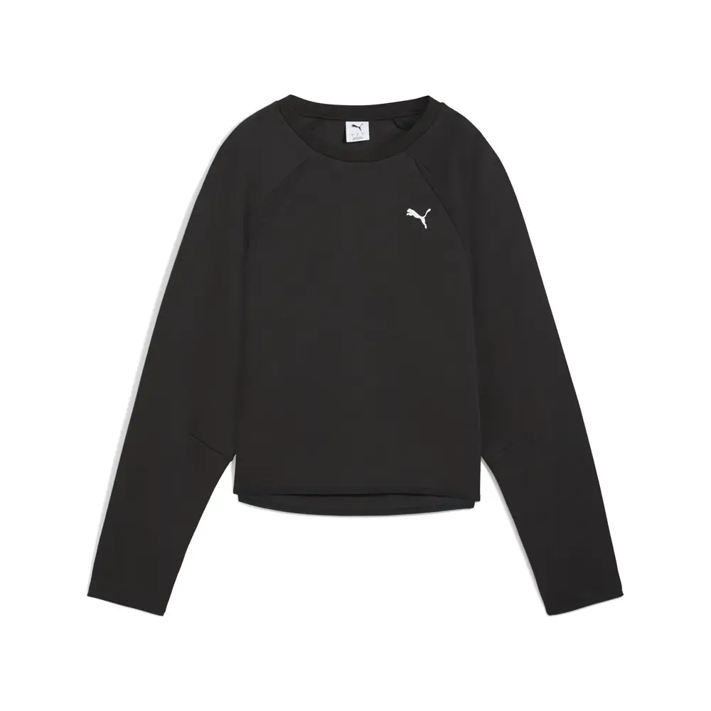 PUMA Womens Evostripe Crew Neck Long Sleeve Sweatshirt Casual - Black