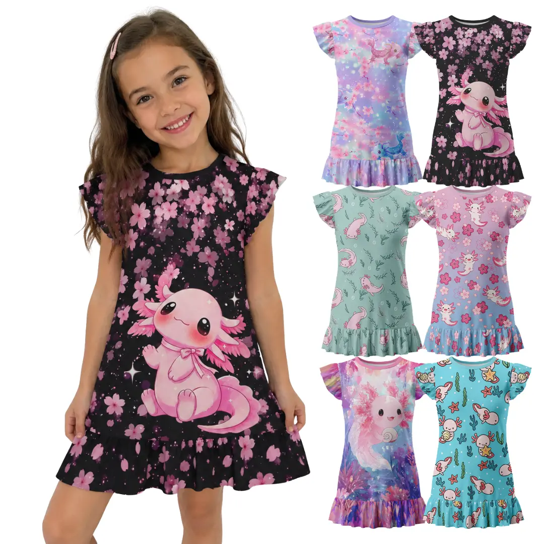I Axolotl Questions Cute Axolotl Novelty Aesthetic Graphicprint Kid Dress Cute Kid Dress Street Style Outfit Girly Dress for girl Kid